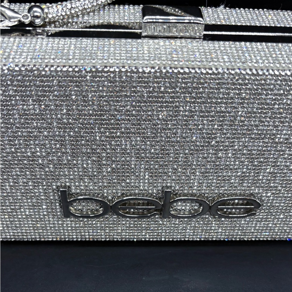 Bebe Shimmering Silver Clutch